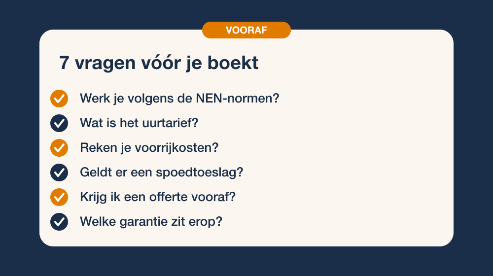 Checklist met zeven vragen om vooraf aan je loodgieter te stellen